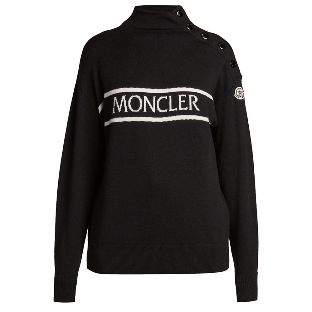 Moncler Wool Logo Turtleneck Sweater